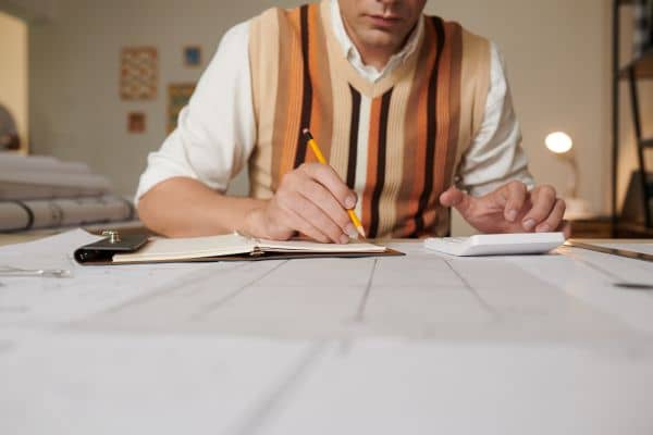 engineer estimating the boundary survey cost
