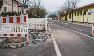 City utility work property lines - ALTA SURVEY Ohio Utility repair work and road barriers near neighborhood properties illustrating why an updated ALTA Title Survey is important