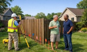 Boundary survey shared fence line - ALTA SURVEY Ohio A licensed surveyor performing a boundary survey to verify a shared fence line between neighboring properties